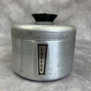 Vintage Kromex Spun Brushed Aluminum Coffee Canister 1950's MCM Atomic Age Deco